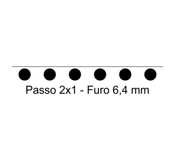 Ferramenta Matriz EX Passo 2x1 Furo Redondo 6,4 mm-953