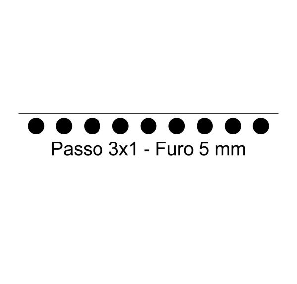 Ferramenta Matriz EX Passo 3x1 Furo Redondo 5 mm-956